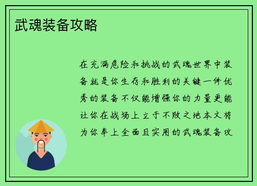 武魂装备攻略